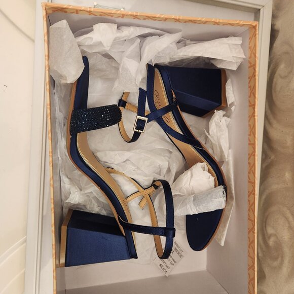 JEWEL BADGLEY MISCHKA Earlene Block Heel Sandals SZ 5.5. NIB - Picture 7 of 9